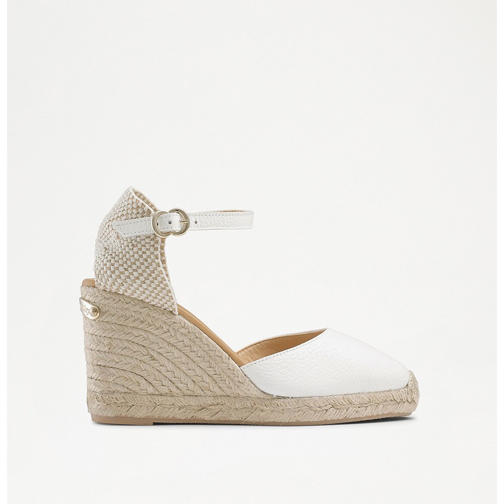 Russell and Bromley Coco-Hi - Espadrille Wedge in white