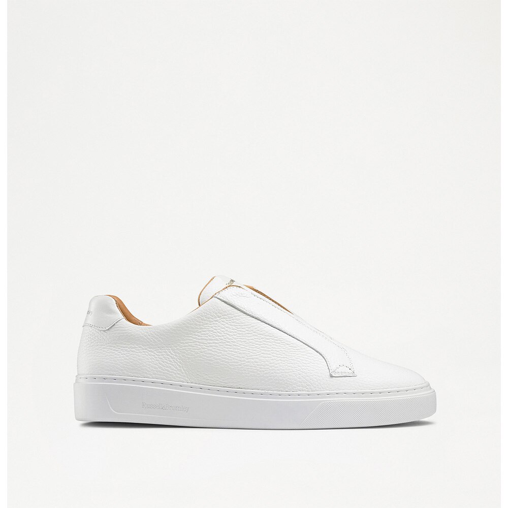 Russell and Bromley Slipway - men's laceless sneakers in white
