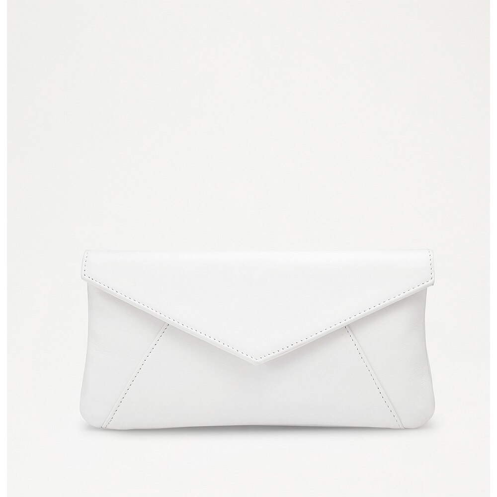Russell and Bromley Topform - envelope clutch bag in white